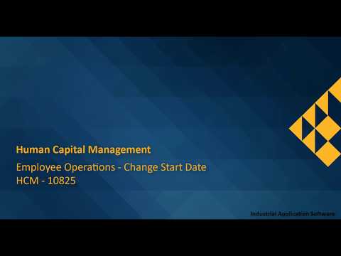 HCM 10825 : HCMT21 - Employee Operations - Change Start Date