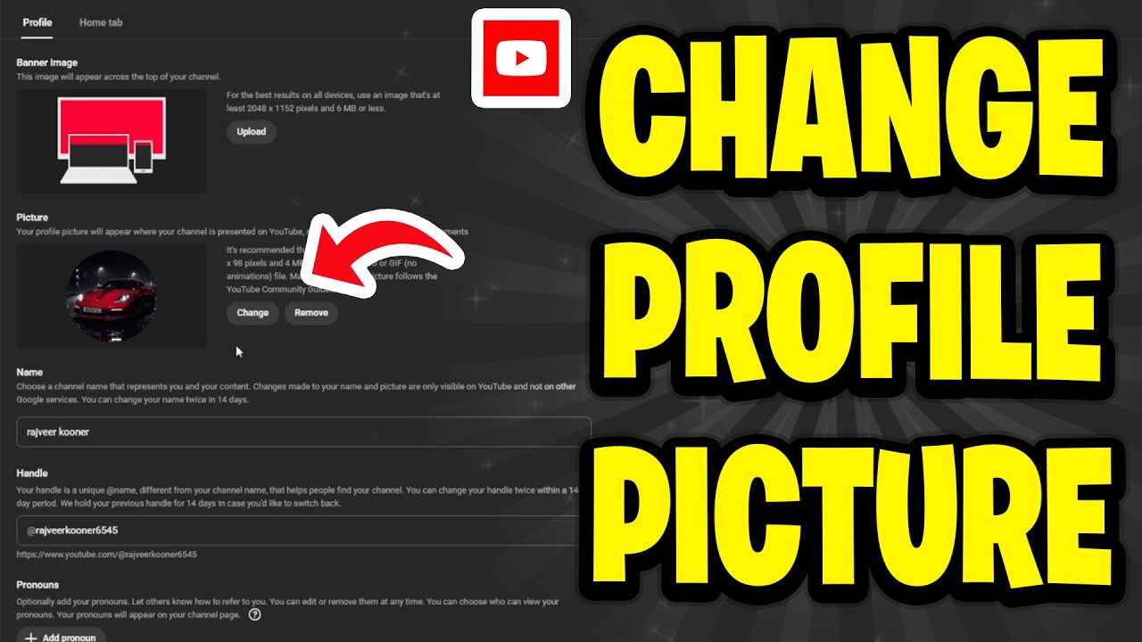 How To Change YouTube Profile Picture (PC & Laptop) - YouTube