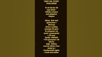 ossc CGL study challenge for last 15 days | Odisha CGL strategy | how to prepare for ossc CGL