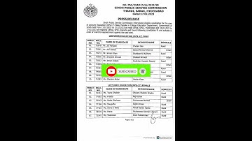 #interviewresults of #lecturer #education bps in #collegeeducationdepartment announced by #spsc