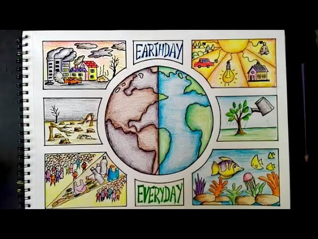 Save Earth Poster Making Save Earth Save Environment Poster Drawing Youtube