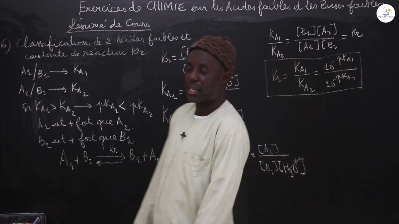 Exercices - Terminale S - PC : Résumé de cours / Les acides faibles et les bases faibles / Suite 4