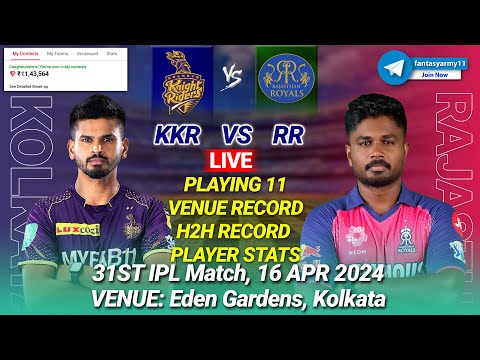 🔴LIVE KKR vs RR Live Prediction 