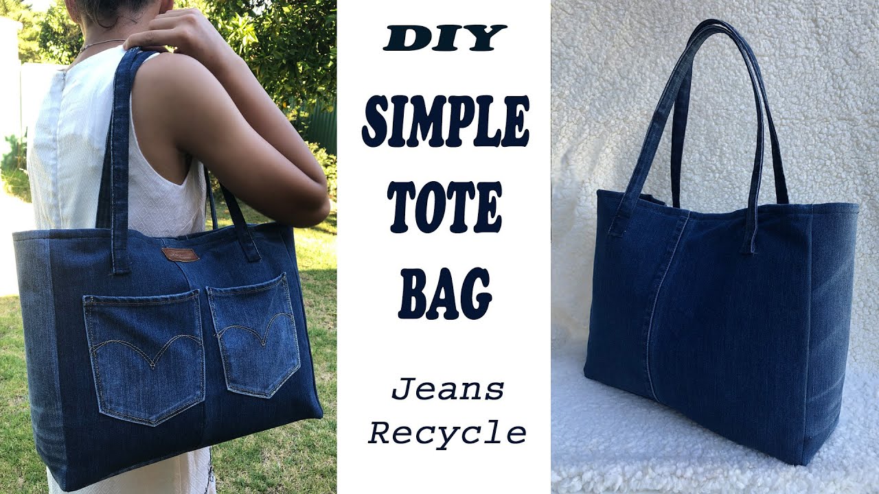 DIY BAG/JEANS TOTE BAG/RECYCLE OLD JEANS/BOLSA DIY/RECICLAJE/SAC EN ...