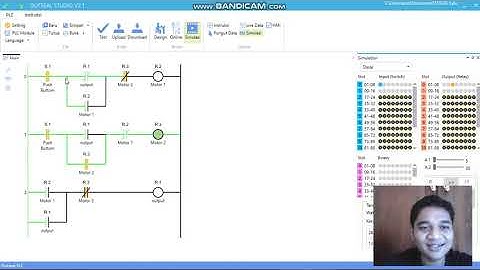Kontrol 2 Motor dan 1 Output Secara bergantian (aplikasi OUTSEAL)