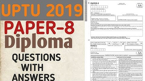 UPTU 2019 (UPSEE) Official Answer-Key (Paper 8) || All Sets -AA,BB,CC,DD OF (Diploma) || Study Geek