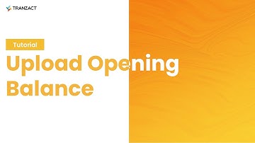 Upload Opening Balance on TranZact?