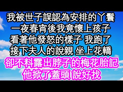 我被世子誤認為安排的丫鬟，一夜春宵後我竟懷上孩子，看著他發怒的樣子 我跑了，接下夫人的說親 坐上花轎，卻不料露出脖子的梅花胎記，他掀了蓋頭 說好找| #為人處世#生活經驗#情感故事#養老#退休