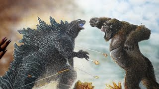 ゴジラvsコングを描いてみた 色鉛筆画 Godzilla Vs Kong In Colored Pencil Youtube