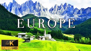 FLYING OVER EUROPE (4K UHD) - Piano Music Along With Beautiful Landscape Videos For TV
