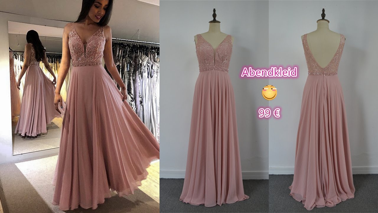 Abendkleid Lang Altrosa Chiffon online kaufen Abendkleid Lang Altrosa Chiffon online kaufen