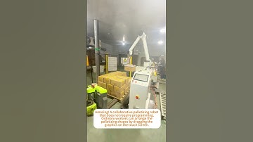 A collaborative palletizing robot that does not require programming. Ordinary workers can arrange