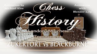 Chess HISTORY Game - First use of the double sided chess clock - 1883 - Zukertort vs Blackburne screenshot 2