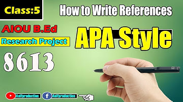 How to write Reference in apa formate for Thesis[ hindi Urdu]AIOU Research project Class 6