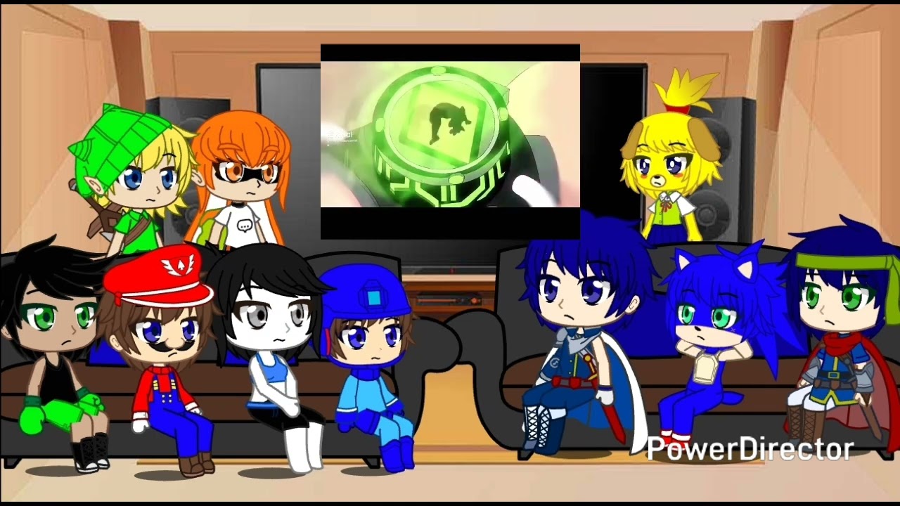 Los personajes super smash bros ultimate reacciona ben 10