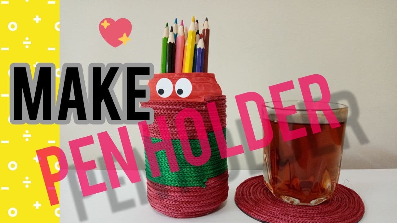 Make a pen holder and a coaster with waste material. YouTube