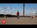 Неизвестные в масках раскрасили Советскую площадь в Могилеве