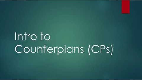 Intro to Counterplans