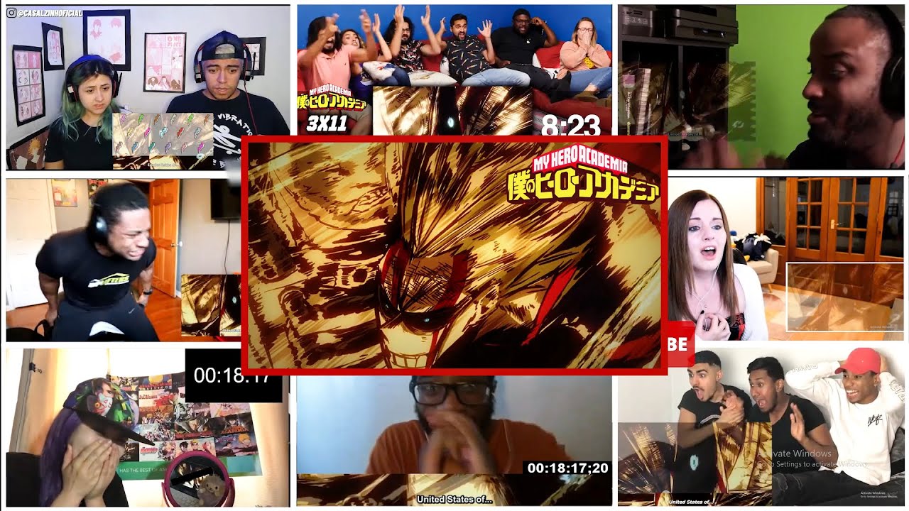 all might vs all for one reaction mashup / my hero academia s3 ep 11 