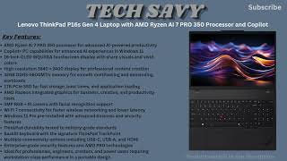 Lenovo ThinkPad P16s Gen 4 Review | Ryzen AI 7 PRO 350 OLED Copilot+ Workstation