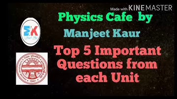 P.U. Chd, Top 5 Questions of CONDENSED PHYSICS