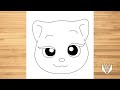 Как нарисовать Talking Angela шаг за шагом, Easy Draw | Скачать бесплатно раскраски