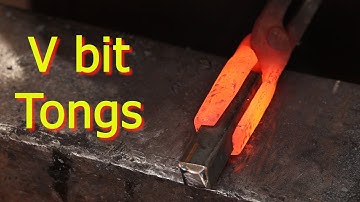 Forging V bit blacksmiths tongs
