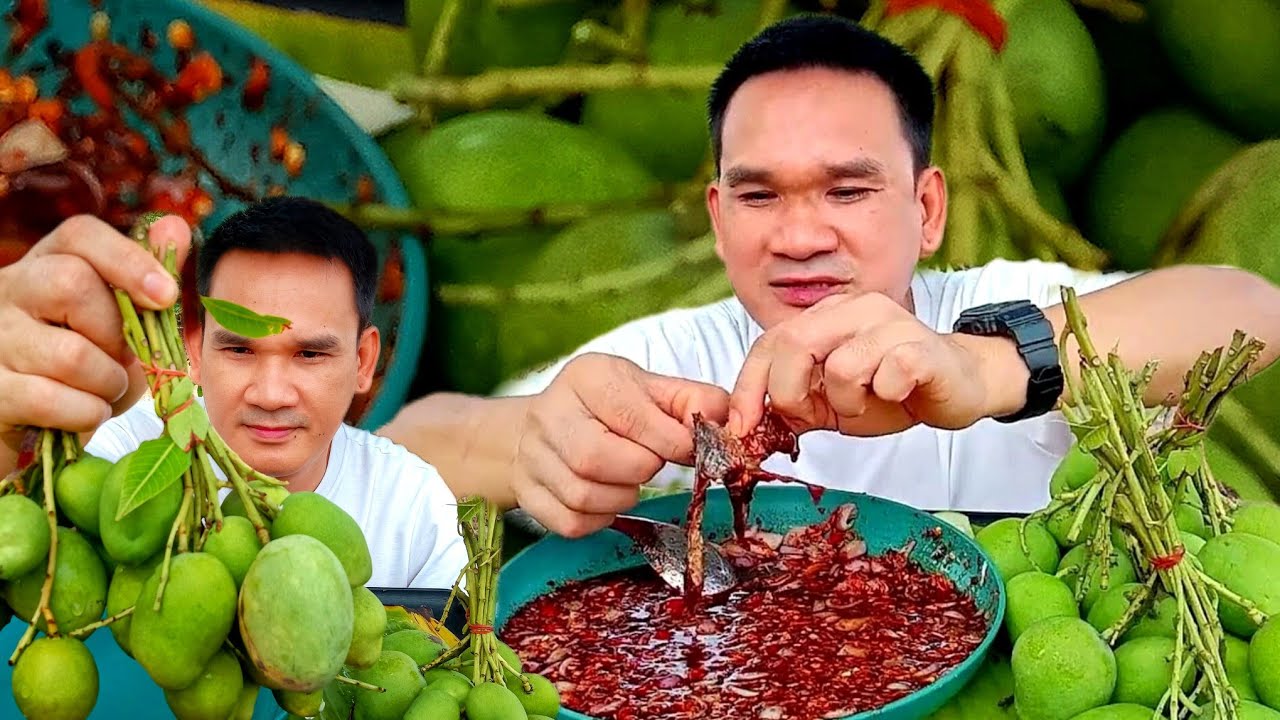 เมนูตามคำเรียกร้อง มะม่วงเบาเปรี้ยวๆมากับแจ่วปลาร้าตอนพร้อมวิธีทำ @พ่อบ้าน กินแซ่บ กินนัว