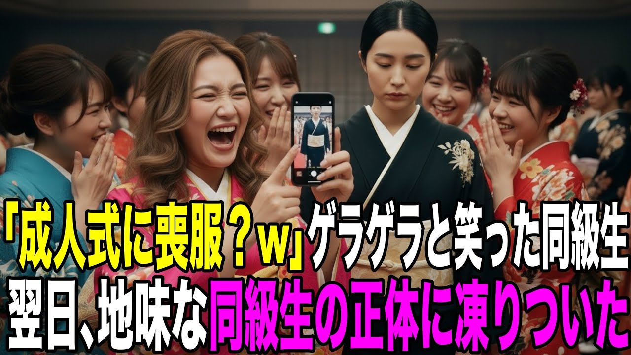 「成人式に喪服？w」成人式で地味な着物をゲラゲラと笑った同級生。翌日、地味な同級生の正体に凍りついた