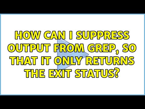 Unix & Linux: How can I suppress output from grep, so that it only returns the exit status?