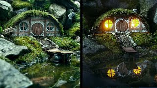 DIY Hobbit House Diorama Building in Nature 🌳 How to make Hobbit Hole House - Lord of the Rings