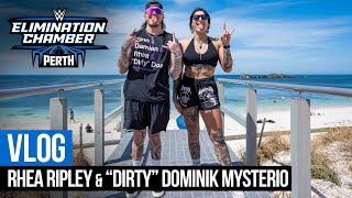 Rhea Ripley and “Dirty” Dominik Mysterio zipline in Perth, Western Australia