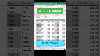 3 Ctrl + G Excel Tricks That Save HOURS 😳 #shorts