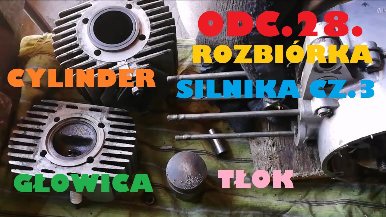 28.Naprawa motoroweru Jawa 50.Rozbiórka silnika cz.3. Cylinder,głowica i tłok.
