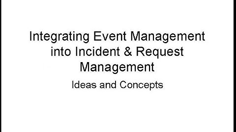 Integrating Event Management into Incident & Request Management