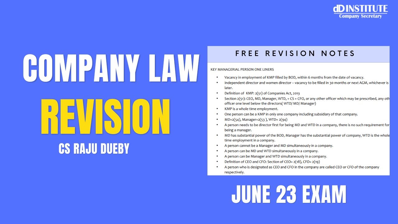 Company Law | Marathon Revision | Part A - YouTube
