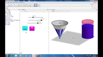 Water filling concept of  Cone and Cylinder  using geogebra [Tutorial]