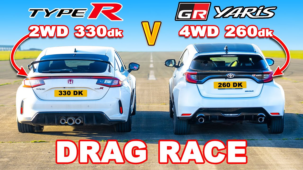 Honda Civic Type R v Toyota GR Yaris: DRAG RACE
