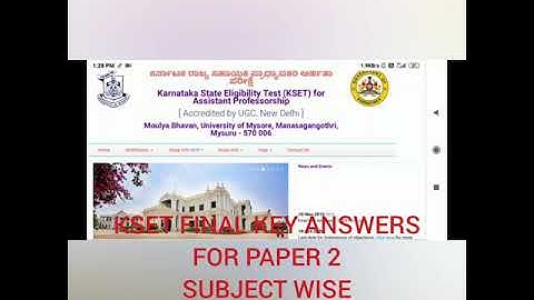 KSET FINAL KEY ANSWERS FOR PAPER 2 SUBJECT WISE 2020