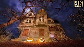 4K Cinematic Halloween Ambience 🎃🔥 A night in a haunted house (horror ambience, haunted house tour)