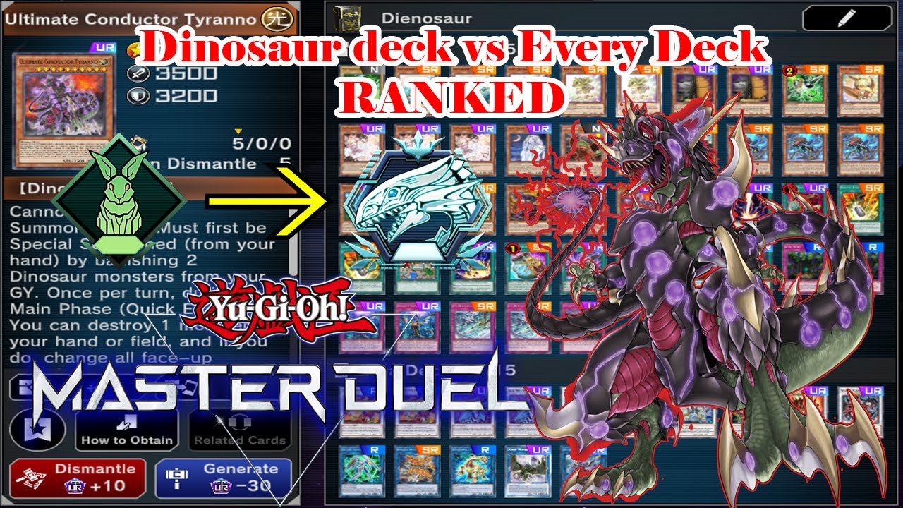 YUGIOH! MASTER DUEL DINOSAUR DECK VS EVERY DECK ON RANKED. YouTube