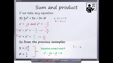 Quadratic equations _ part 3 ( sum and product )
