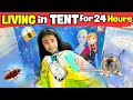 Living in tent for 24 hours with surprise toys  24 hours challenge  samayranarula
