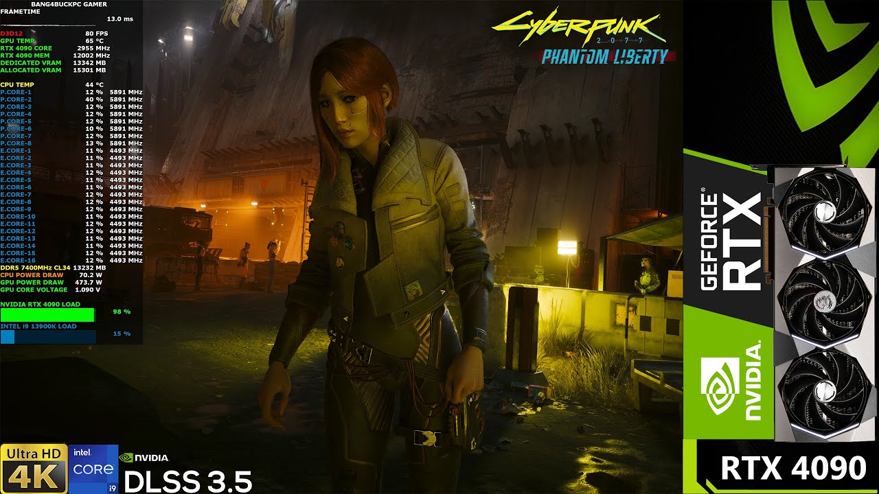 Cyberpunk 2077 Phantom Liberty Path Tracing DLSS 3.5 4K | RTX 4090 | i9 13900K