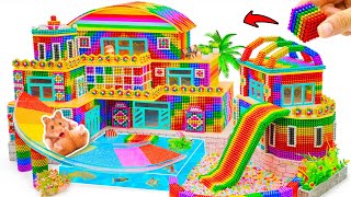 DIY How To Build Triplex Villa with Water Slide Swimming Pool for Pets From Magnetic Balls ASMR