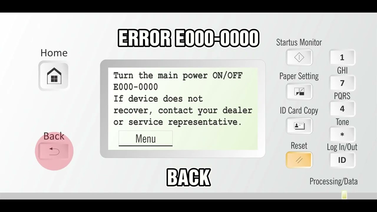 LỖI E000 0000 CANON IR 2004 / 2004N / 2006N
