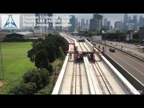 Erection U-shaped Girder dengan Metode Launcher. Proyek LRT JABODEBEK ...