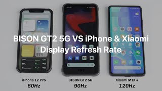 Umidigi Видео BISON GT2 Series 90Hz Refresh Rate Display - Compare with iPhone & Xiaomi | UMIDIGI