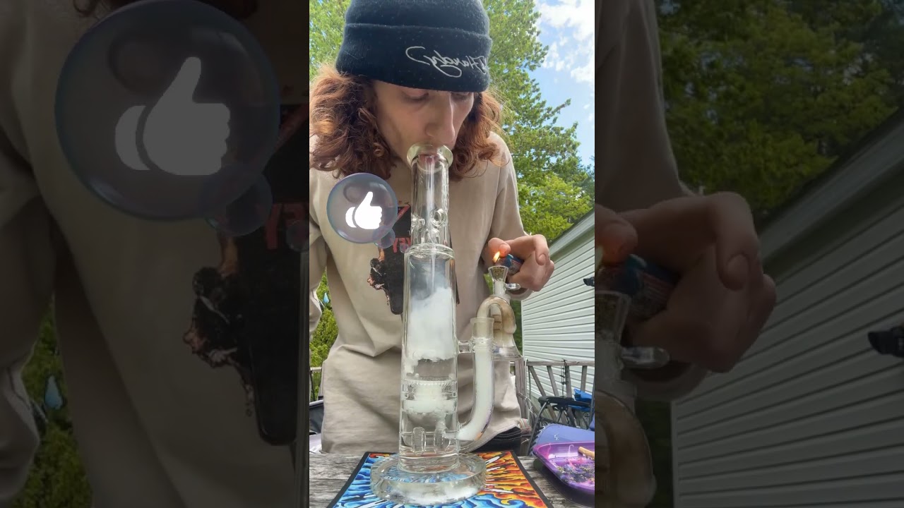 16" Double UFO Inline to Inverted Interior Showerhead Perc by Thick Ass Glass 