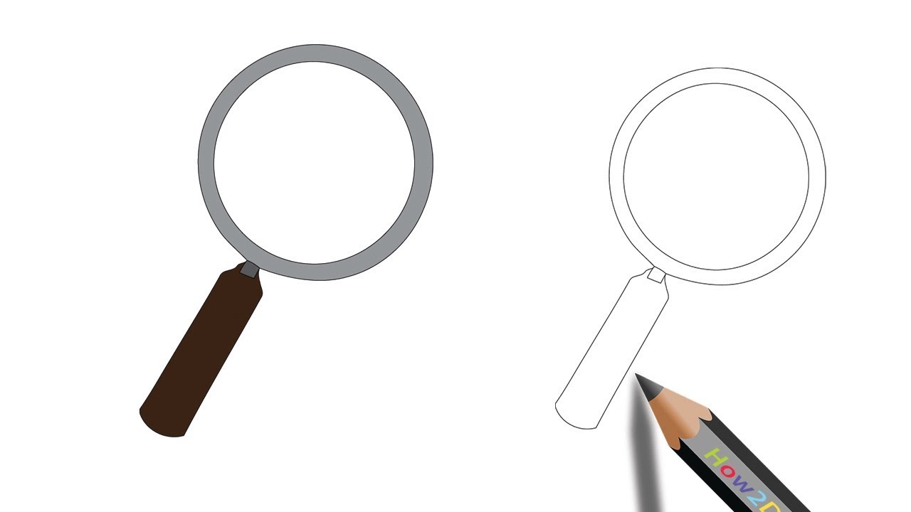 How to draw MAGNIFYING GLASS step by step 